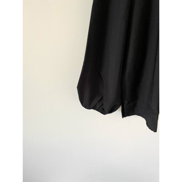 J. Crew Keyhole Long Sleeve Blouse Black Size Large Tall NEW - Picture 4 of 7